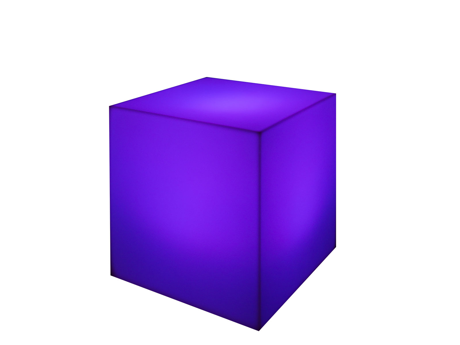 Purple | LED Cube Ottoman -- Trade Show Furniture Rental